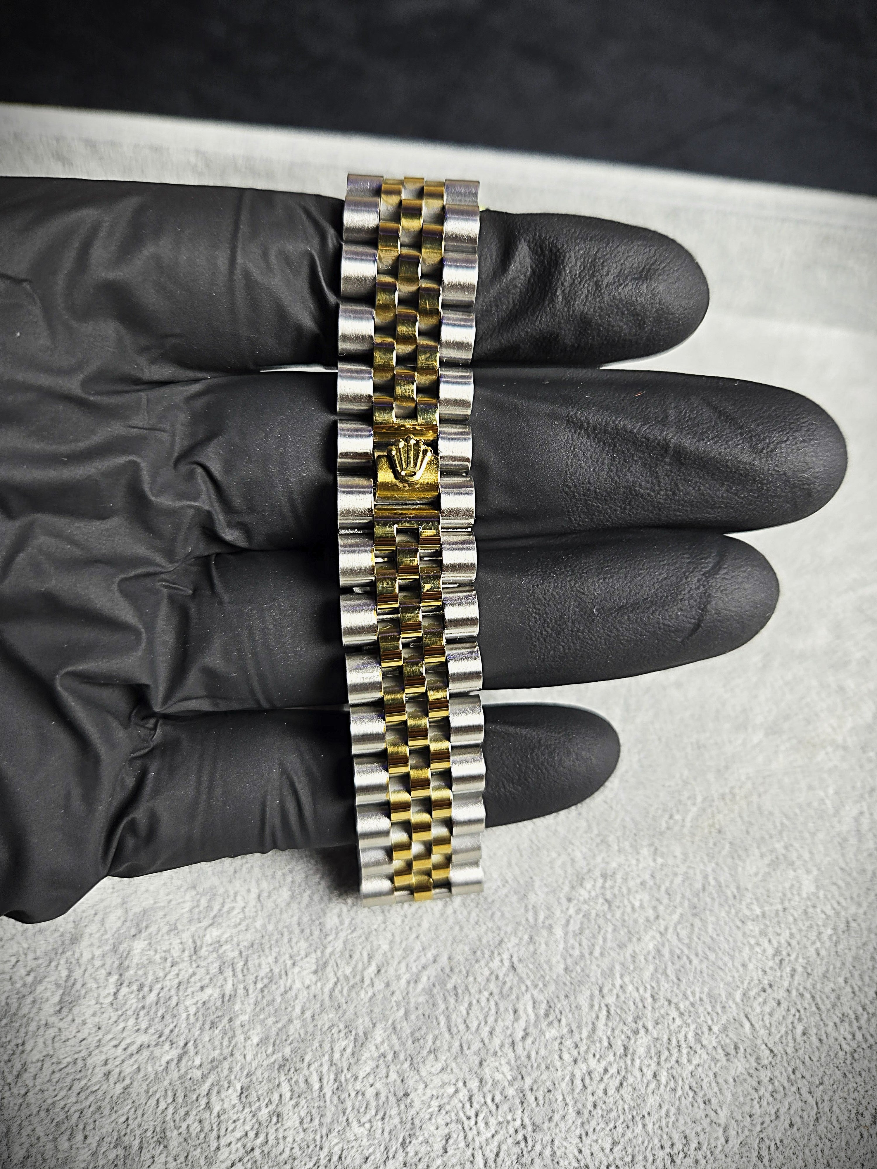 Rolex Day-Date Oyster Perpetual – Two-Tone Steel & Yellow Gold with Diamond Dial and Bezel