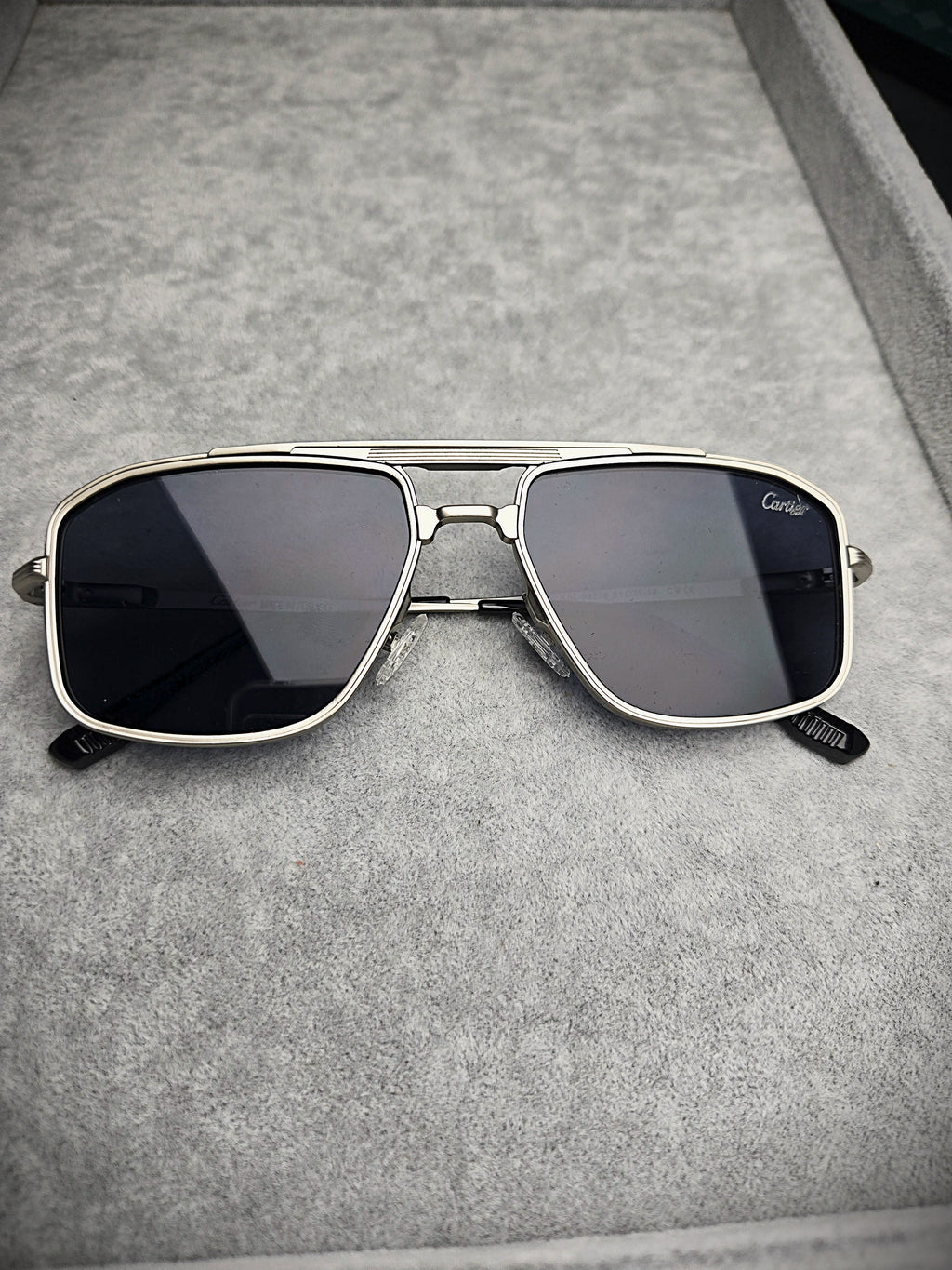 Cartier Black-Tinted Lenses Eyewear with Silver Frame