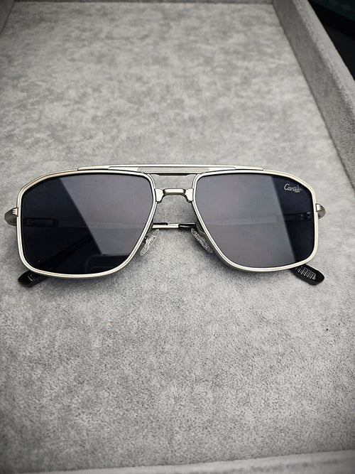 Cartier Black-Tinted Lenses Eyewear with Silver Frame