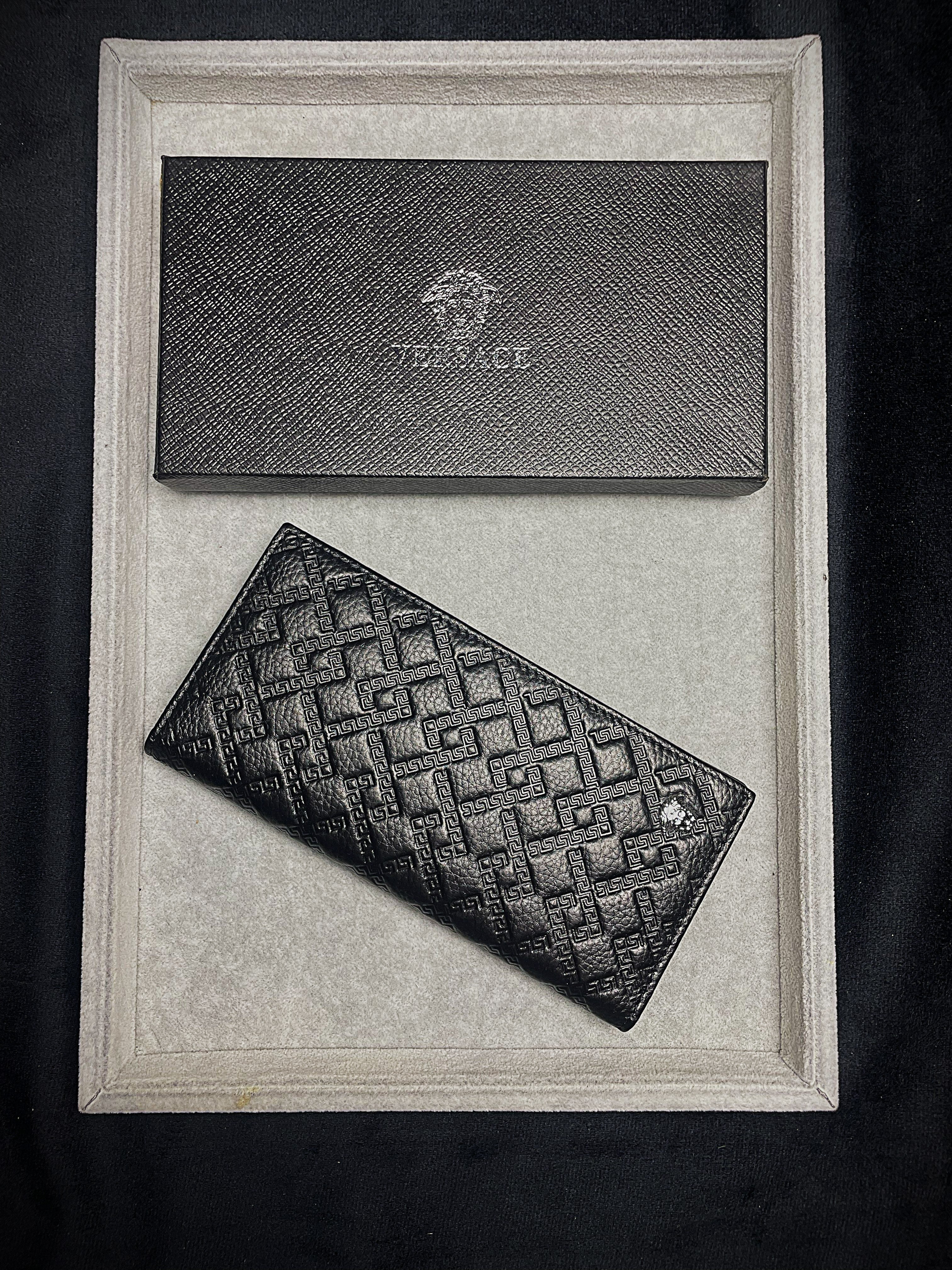 Versace Black Embossed Leather Wallet