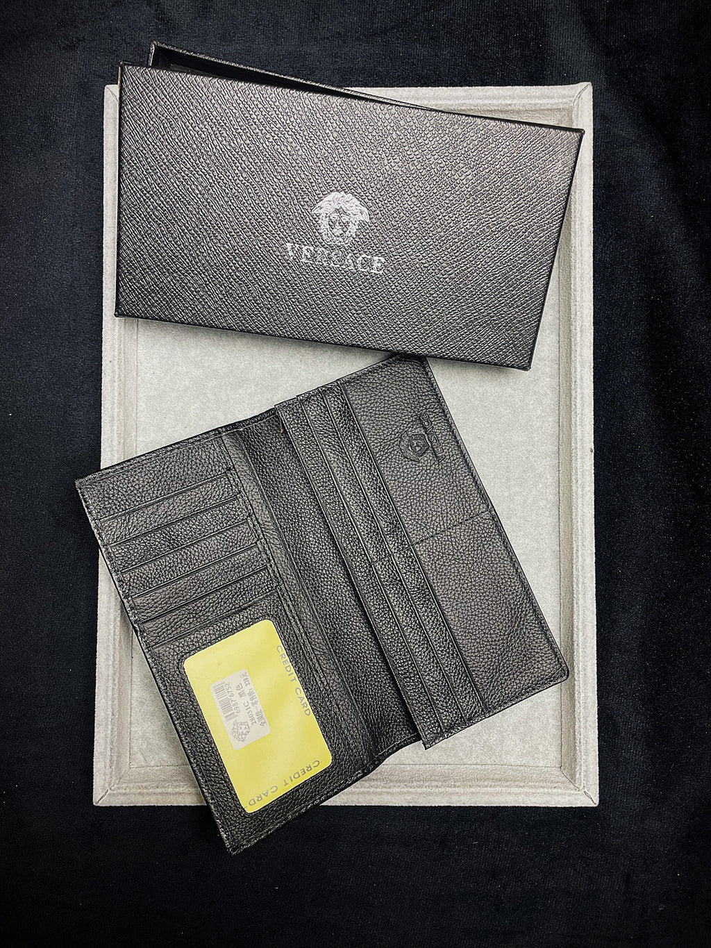 Versace Black Embossed Leather Wallet