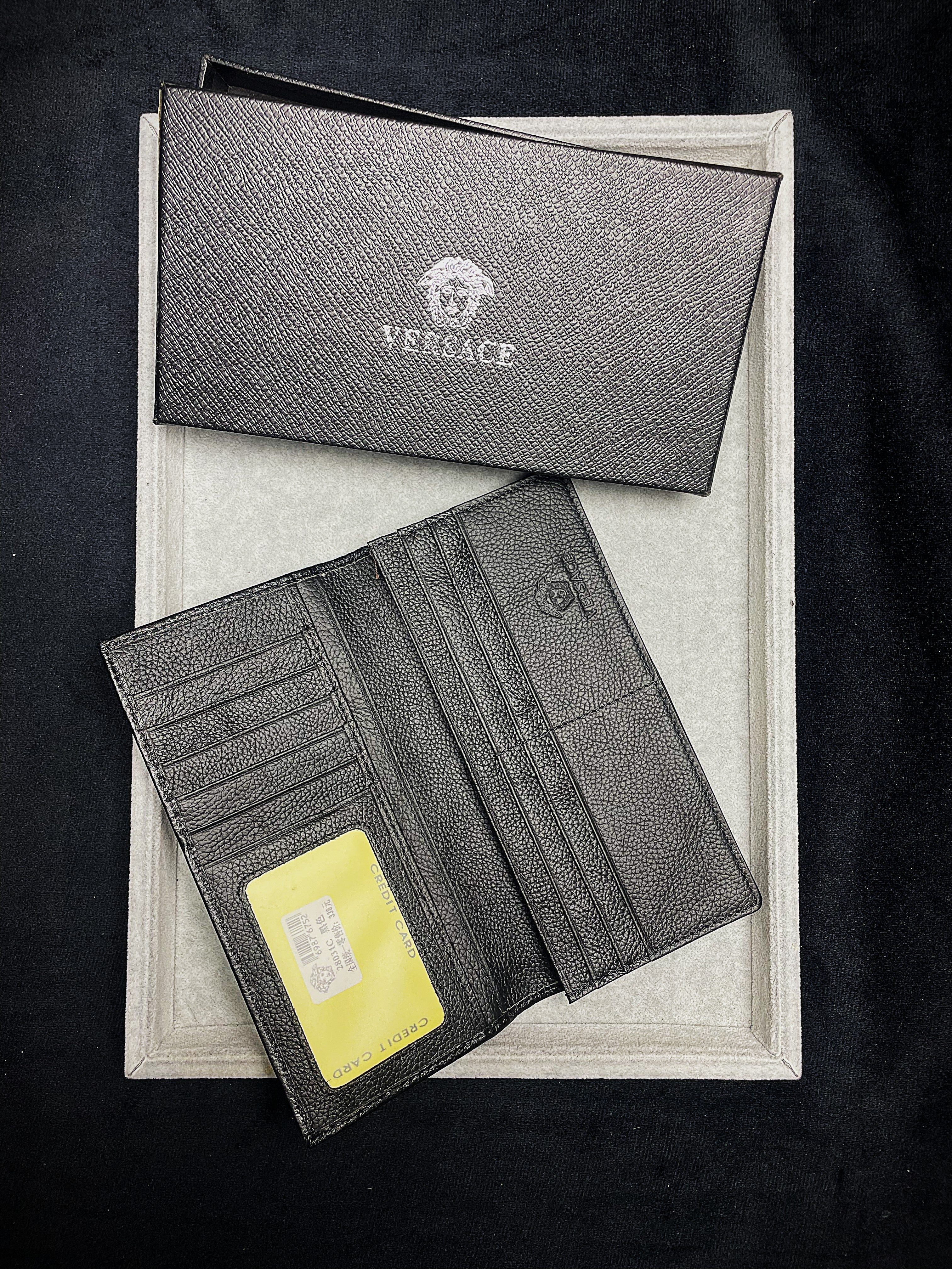 Versace Black Embossed Leather Wallet