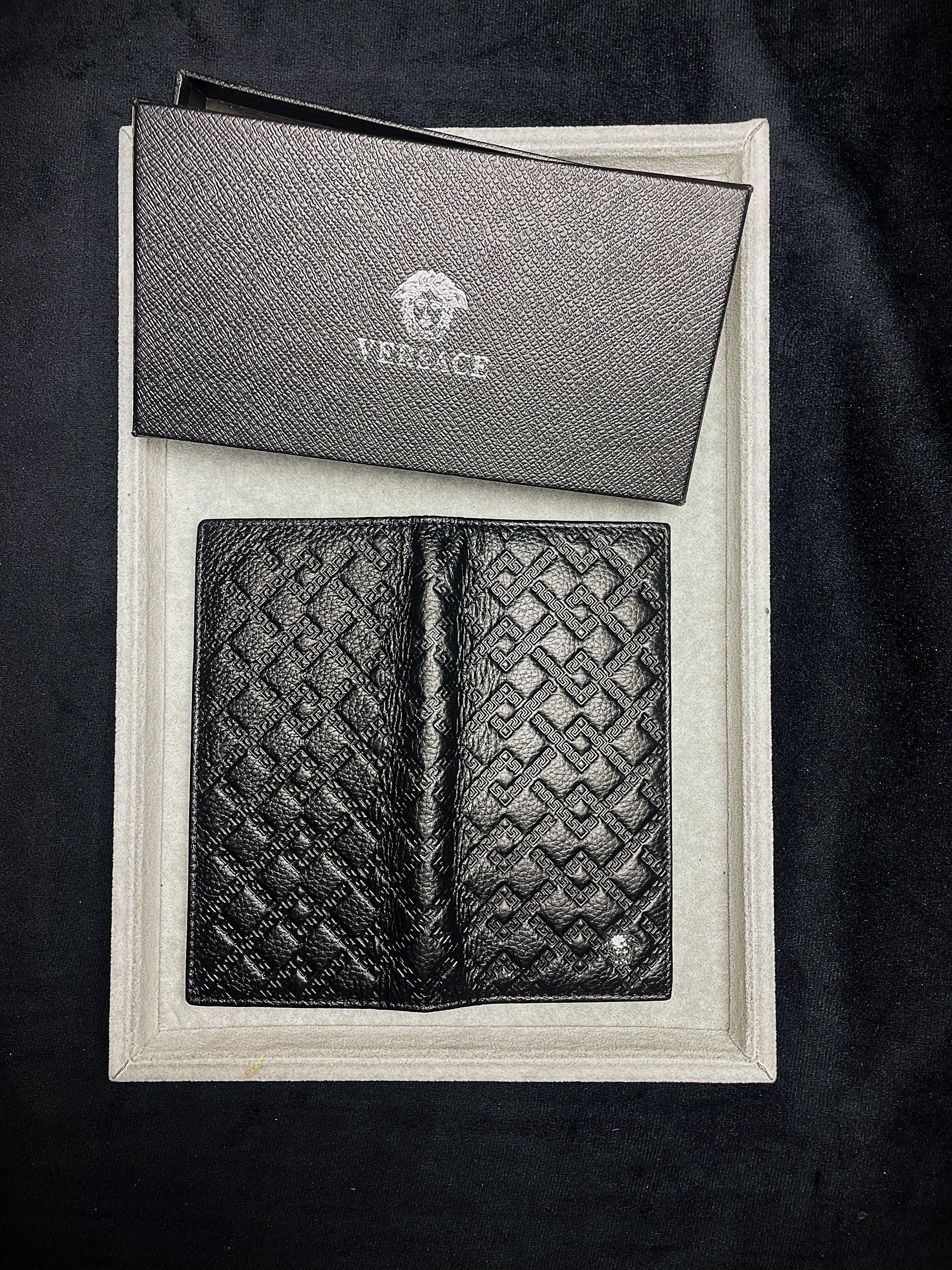 Versace Black Embossed Leather Wallet