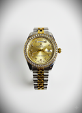 Rolex Day-Date Oyster Perpetual – Two-Tone Steel & Yellow Gold with Diamond Dial and Bezel